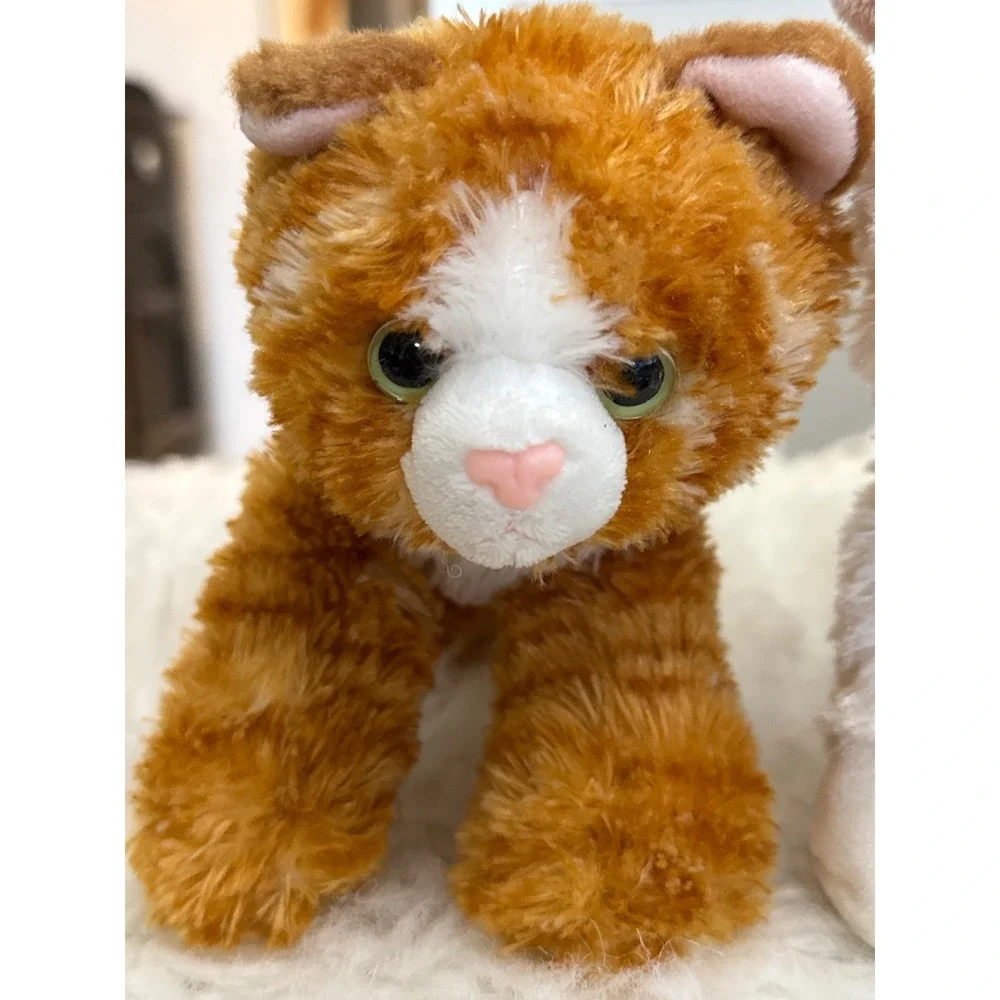 Aurora World Plush Kitten Set White Blue Eyes Ginger Orange Tabby Cat 6 Inch